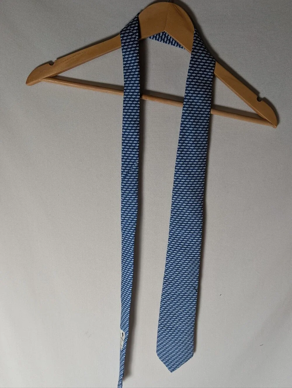 Vineyard Vines Silk Shark Print Blue Tie Handpicked By Shep And Ian